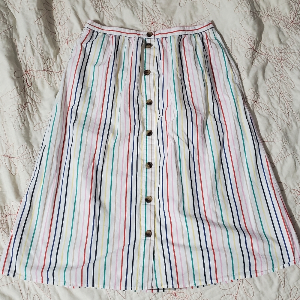 J. Crew Rainbow Stripe Skirt
